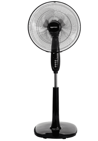 Amazon Basics Oscillating Dual Blade Standing Pedestal Fan with Remote 1