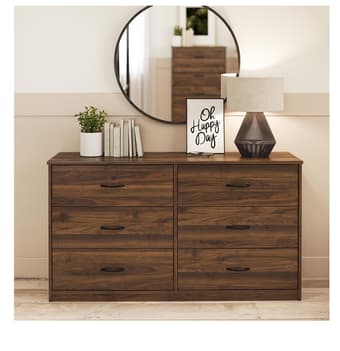 Classic 6 Drawer Dresser, Walnut 2