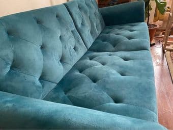 Teal Velvet Futon 2