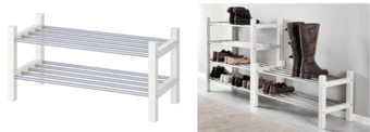 IKEA TJUSIG Shoe Rack, white x 2 1