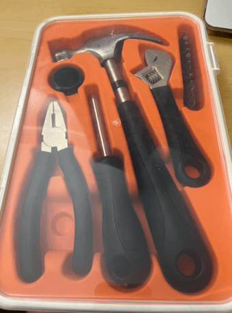 Tool box kit (hammer, wrench, etc) 1