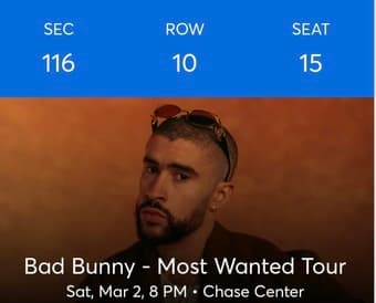 Bad Bunny March 2 tickets 1