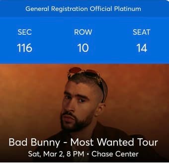 Bad Bunny March 2 tickets 2