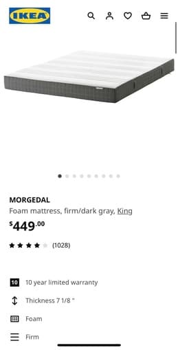 Ikea King size mattress 1