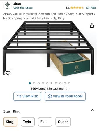 King size bed frame- good condition 1