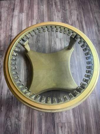 Coffe table - gold with glass top 2