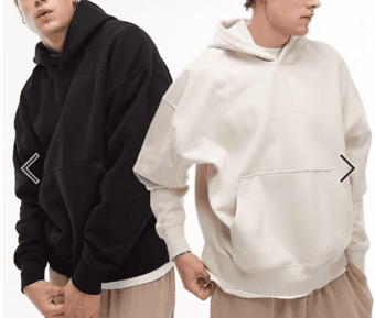 New White & Black Hoodie (premium heavyweight oversized ) 1