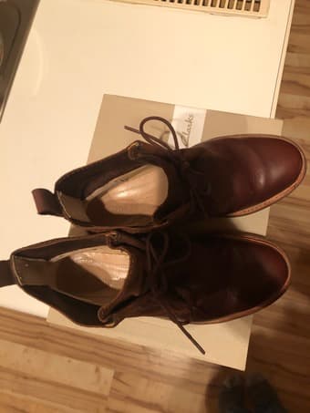 Clarks Genuine Leather Boots, brown, size 8/8.5: like new 1