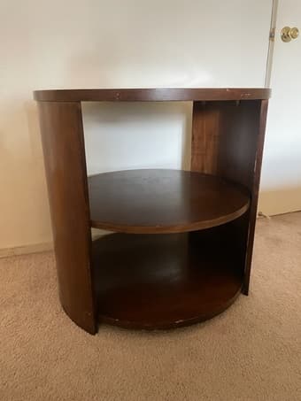 Circular Wooden Nightstand/Coffee Table 1