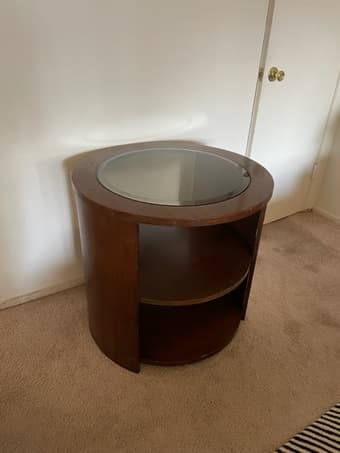 Circular Wooden Nightstand/Coffee Table 2