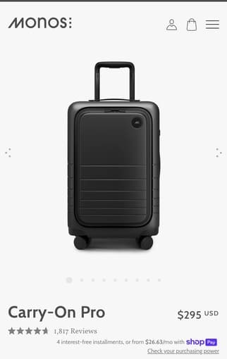 New Monos Carry on Pro in Black 1