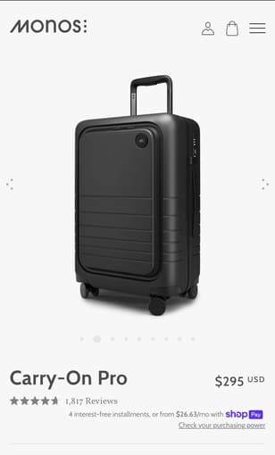 New Monos Carry on Pro in Black 2