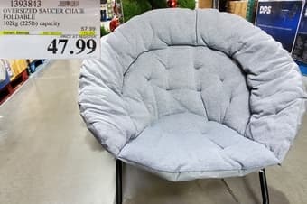 Gray Oversized saucer chair foldable Barely used- almost new 1