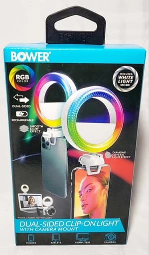 Bower Dual-sided Clip-on Light with camera mount 1