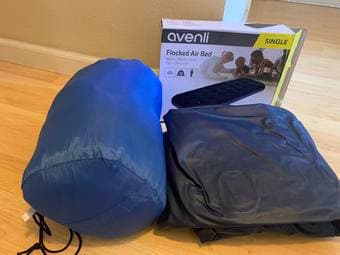 Single Air Mattress with electric air pump and sleeping bag 1
