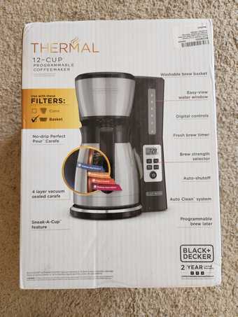 BLACK+DECKER 12 Cup Thermal Programmable Coffee Maker with Brew Streng 1