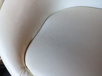 2 adjustable white faux-leather cushioned low-back bar stools 4