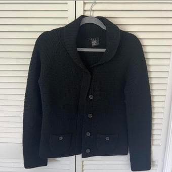 theory wool/cashmere black cardigan size S 1