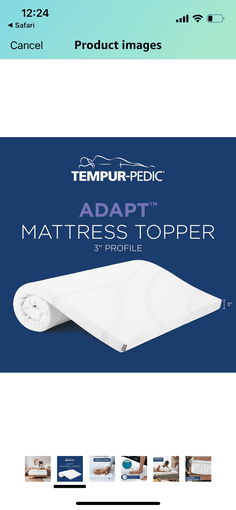 TEMPUR-Adapt (Supreme) 3" Memory Foam Mattress Topper, Queen,White 1