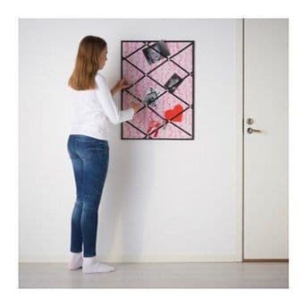 NEW Fabric Memo Board Pink & Black Ribbon 2