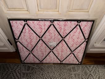 NEW Fabric Memo Board Pink & Black Ribbon 3
