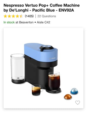 LIKE NEW Nespresso Machine - BEAUTIFUL blue color 1