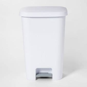 11.9gal Step Trash Can White 1