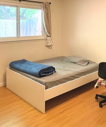Queen size bed, mattress and bed side table (Free grab from PaloAlto) 2