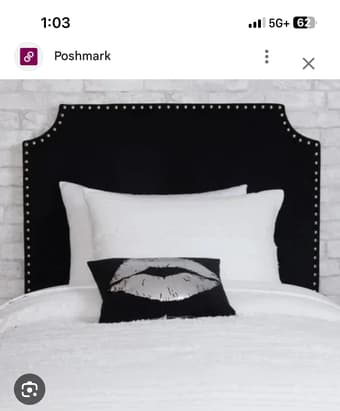 Black studded twin XL headboard 1