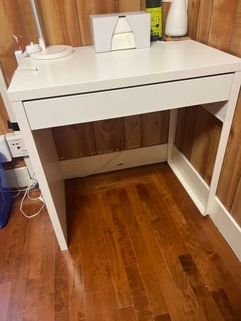 ikea small white desk (micke) and loveseat / couch (LINANÄS) 1