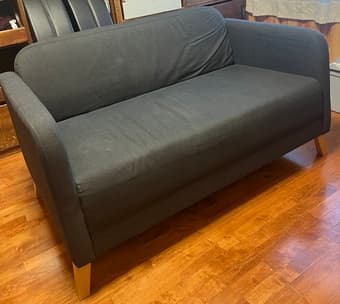 ikea small white desk (micke) and loveseat / couch (LINANÄS) 2