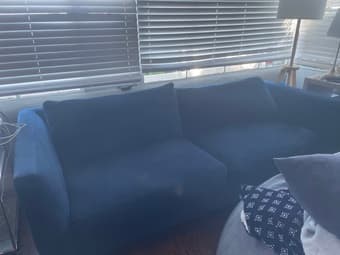 Dining table, sofa, bed frame, computer chair, speakers 3