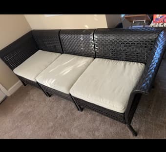 For sale: queen size mattress, modular sofa, dining chairs 3