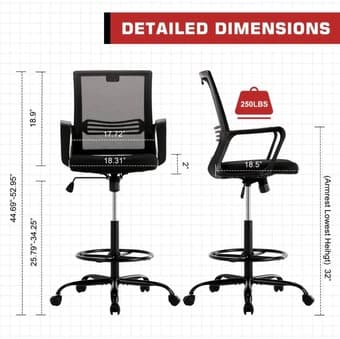 FULL OFFICE SET-UP- Standing/Sitting Desk+ Chair + Lamp 1