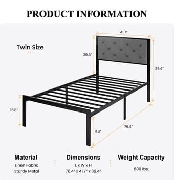 TWIN BED FRAME - BRAND NEW (Still in Package) 1