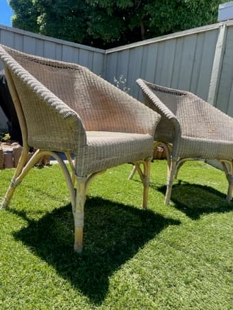 Two Wicker/Rattan Outdoor Lounge Chairs 1