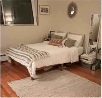 Full-size solid wood bed frame 1