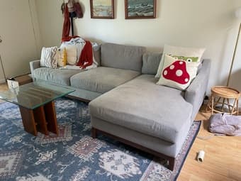 Grey Sectional Couch 118” by 80” Jonathan Louis Crestmont 2