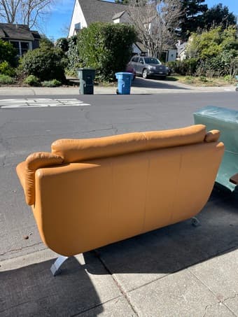 Cute Beige Leather Couch/Love Seat/Sofa 2