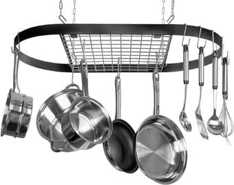 Brand new: Classicor Wrougt Iron Oval Pot Rack - $45 1