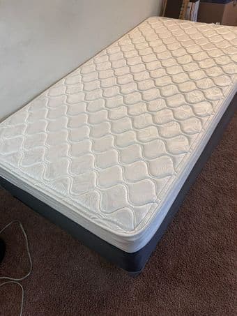 Twin Spring Mattress and Bed Frame (Mint Condition) 1