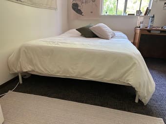 IKEA VEVELSTAD Queen Bed Frame in White 4