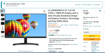 LG 24 inch monitor 24MK600 3