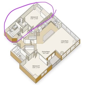 Spacious 1B1B in 2B2B apartment in Avalon Mission Bay SF from 8/1 4