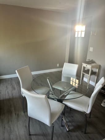 Modern glass round dining table set 1