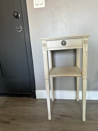 cottage style shabby chic nightstand / end table 1