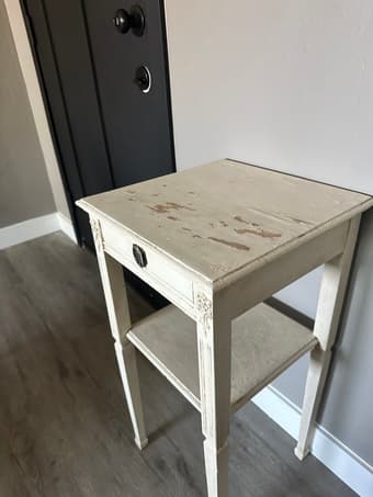 cottage style shabby chic nightstand / end table 2