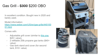 Grill - $200 obo (must go by June 15) 1