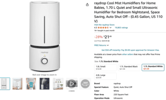 Used Ultrasonic Humidifier for Bedroom Nightstand 1