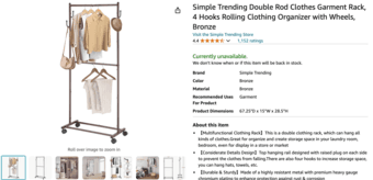 Used Clothes Garment Rack 1